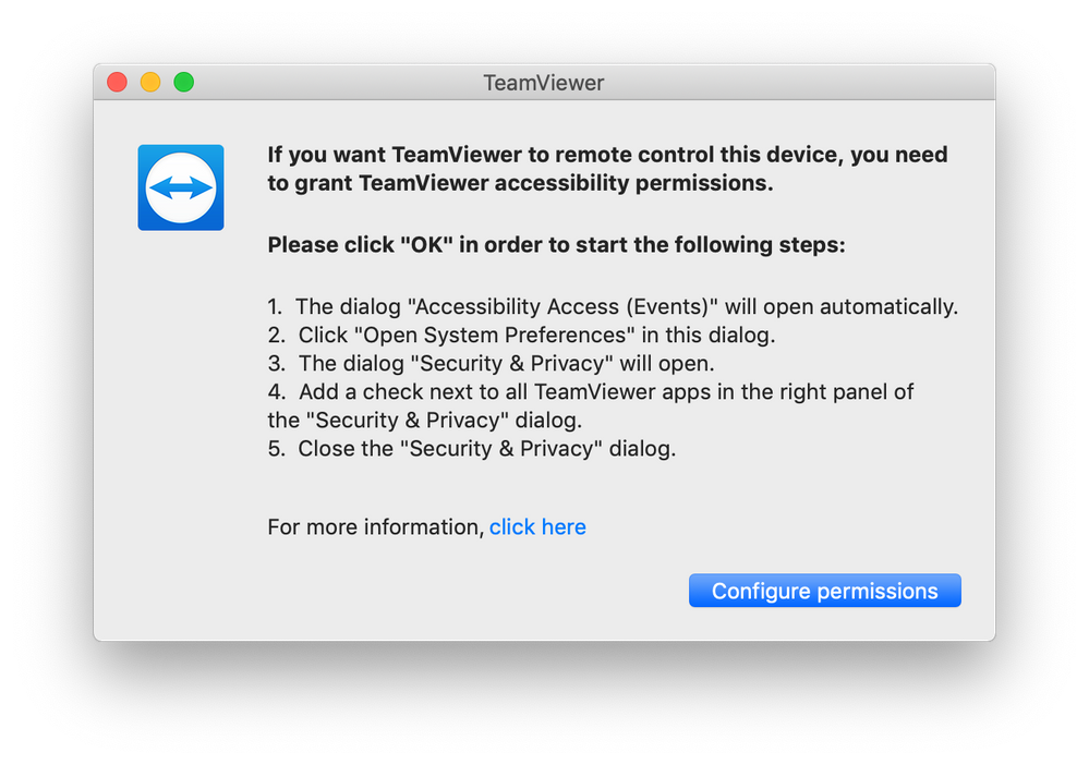 teamviewer for mac permissions